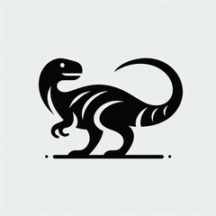 Obraz premium Retro Dino Simplified TRex Icon