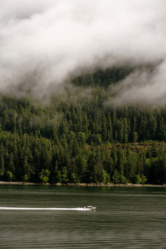 Speedboat on Water in Juneau, Alaska 