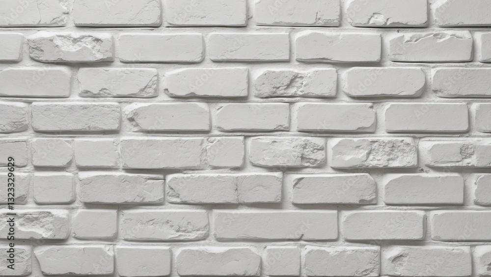 Poster white brick wall backdrop with a textured surface, arranged in a horizontal layout, providing ample 