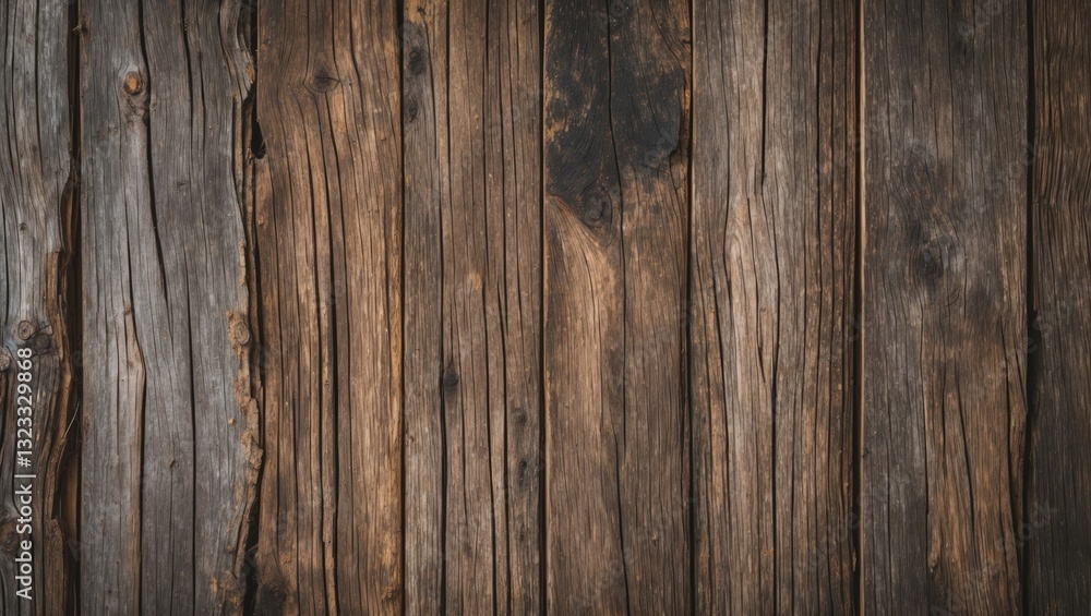 Poster aged wooden backdrop featuring rich brown tones with vertical planks showcasing diverse textures and