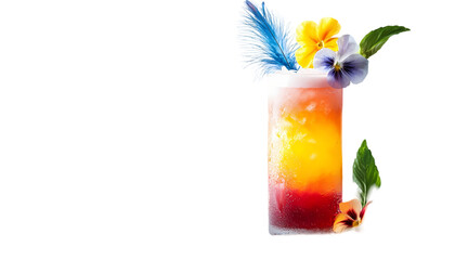 Sunset Cocktail Recipe Tropical Drink on transparent background