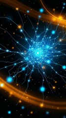 Naklejka premium Futuristic Light Waves for Digital Background, Technology Wallpaper, AI Visualization, Data Flow, Quantum Computing