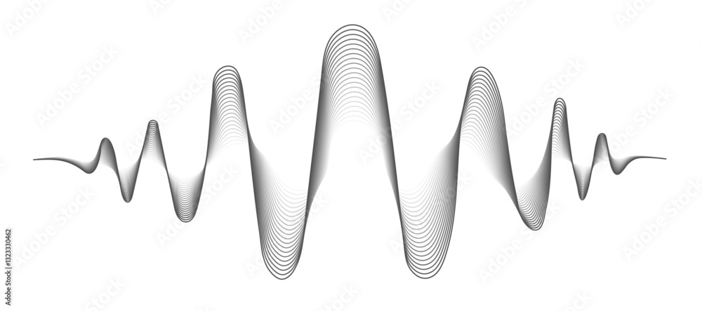 Poster abstract wave element for design. digital frequency track equalizer. stylized line art background. v