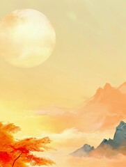 sunset over the mountains