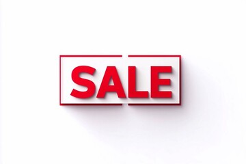 A minimalist-style logo featuring the word "SALE" in red, centered within three square shapes on a white background.