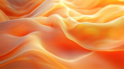 Obraz premium Vibrant orange and yellow fabric waves creating abstract texture