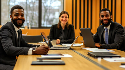 Business Meeting in Modern Office