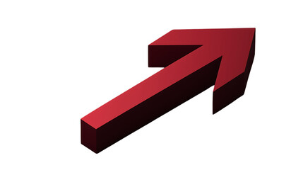 3D Red Arrow Pointing Upward on Black Background