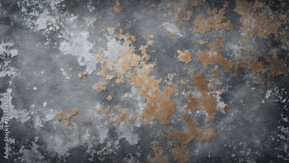 Poster grunge abstract texture background featuring gray, white and bronze colors with varied textures and 