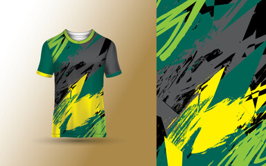 Mockup Abstract Grunge Sport Jersey Design For Cricket, Football Soccer, Racing, Sports, Running Soccer Jersey. Uniform Front View