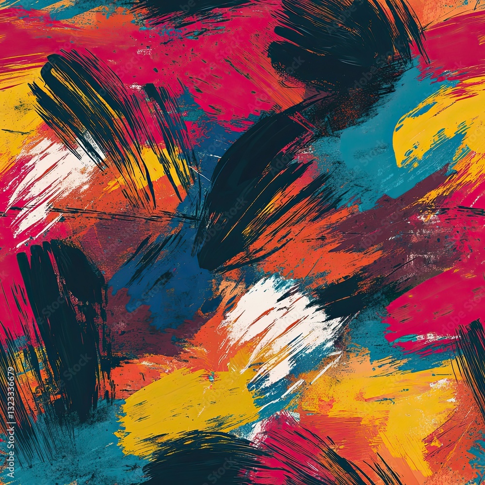 Poster artistic paintbrush scribble patterns abstract texture background