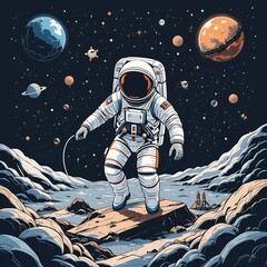 Astronaut on the Moon: A Cosmic Adventure