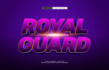 royal guard editable text effect with a knight and hero text effect