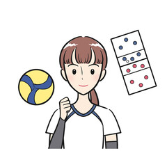 バレー部・バレーボール・部活を頑張る女子学生（背景なし）