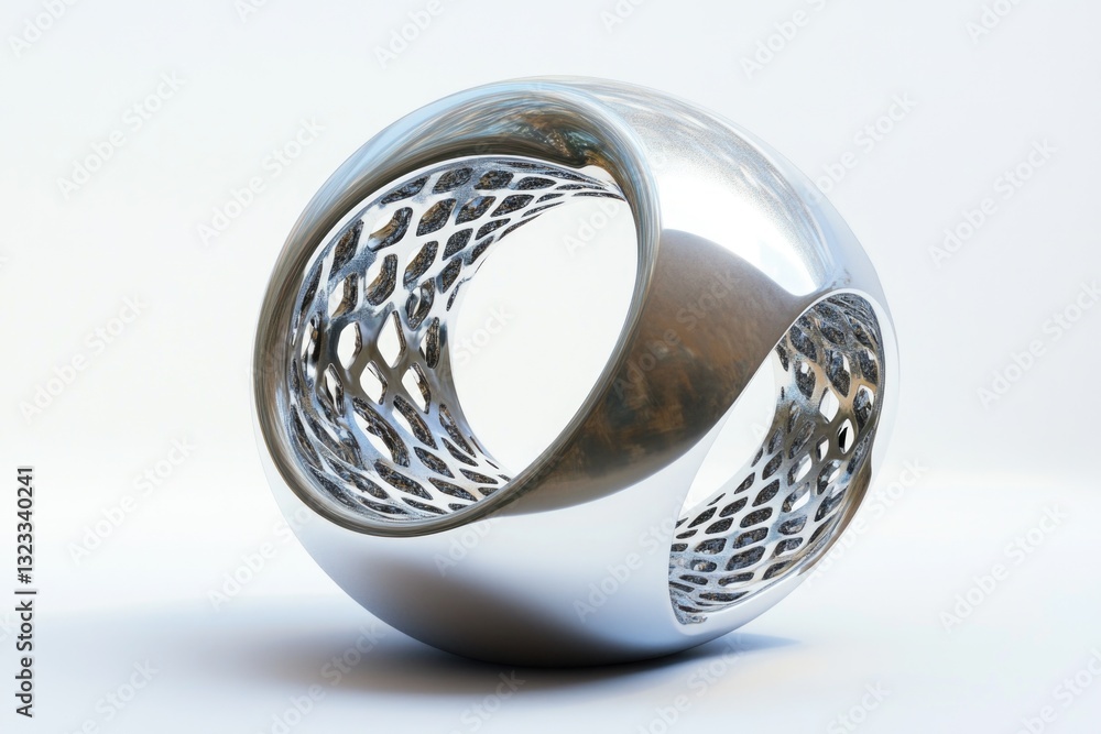 Poster a metal object sits on a table