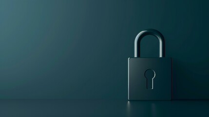 Fototapeta premium A powerful representation of cyber defense featuring a digital data stream secured by a crypto lock.