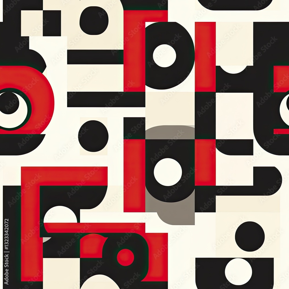 Poster bold graphic reticulated overlapping seamless pattern design
