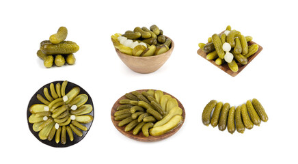Pickled sliced cucumbers, fermented food, marinated canned vegetables, gherkins, pickles