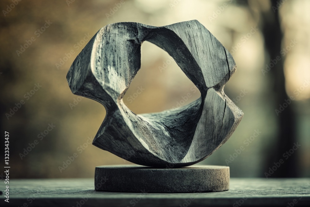 Poster A sculpture sits atop a table, creating a visually appealing display