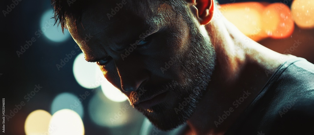 Poster portrait of a person with a concerned face, ideal for use in editorial or commercial contexts