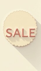 "Minimalist Digital SALE Sign: Earth Tone Layers & Soft Shadows in Clean Typography"