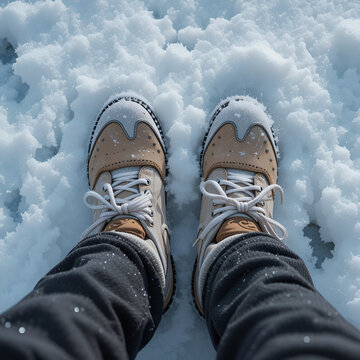 chaussures d'hiver, marcher sur neige et verglas