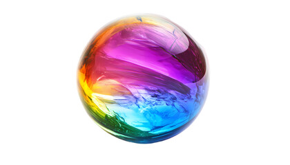 Rainbow Crystal Ball Colorful Gemstone Image on transparent background