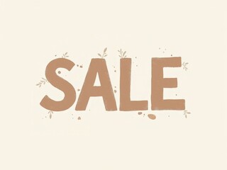 "Scandinavian Minimalist 'SALE' Sign Vector: Hygge-Inspired Design with Natural Colors & Texture"