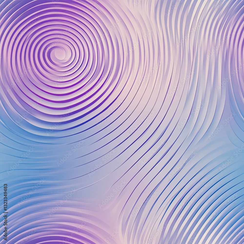 Poster abstract circular ripple pattern fading edges soft gradient aqua teal