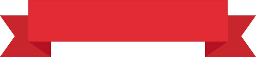 Red Ribbon Banners and Labels - Flat Design Illustration