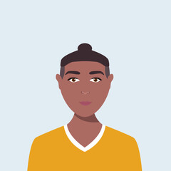 Portrait of   handsome young man. Avatar for social networks. Bright vector illustration in flat style.