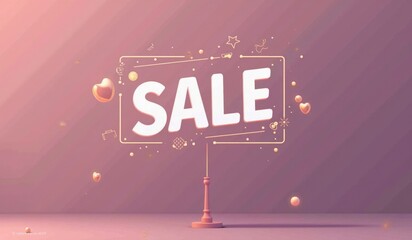 "Modern Digital SALE Banner Illustration: Responsive Design with Geometric Shapes & Gradient Background"