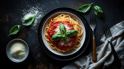 A delicious plate of spaghetti with tomato sauce