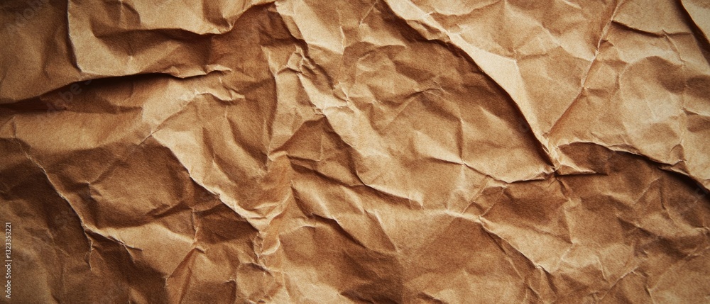 Poster a close-up shot of a piece of brown paper with subtle texture and creases