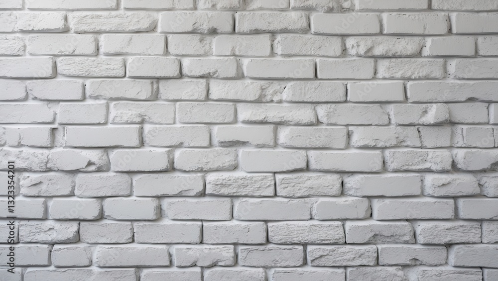 Poster textured white brick wall with subtle variations, creating a clean and modern background ideal for d