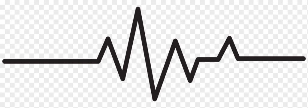 Continuous one line drawing. two hears with hearbeat. Vector minimalism illustration, single hand drawn. Heartbeat line. Heartbeat line icon on white background. Pulse Rate Monitor. 1176