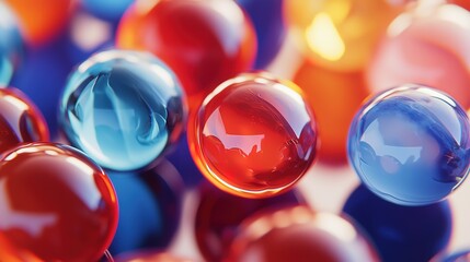 Colorful Glass Marbles Close Up