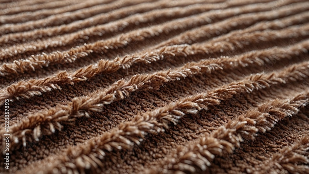 Aufkleber detailed close-up of the soft textured brown carpet showing intricate woven patterns with light refl