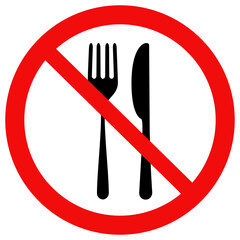 Do not eat icon. No food sign. flat vector illustration design.