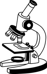 Microscope icon silhouette, microscope isolated vector on white background
