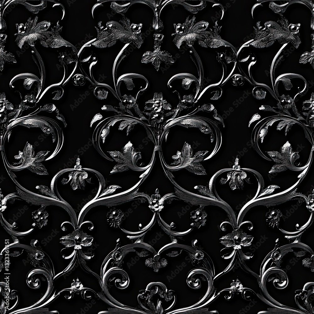 Poster elegant scrollwork lacy textures and intricate patterns for design projects