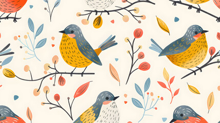 seamless pattern with birds