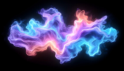 Fototapeta premium Abstract glowing nebula-like swirls in vibrant colors