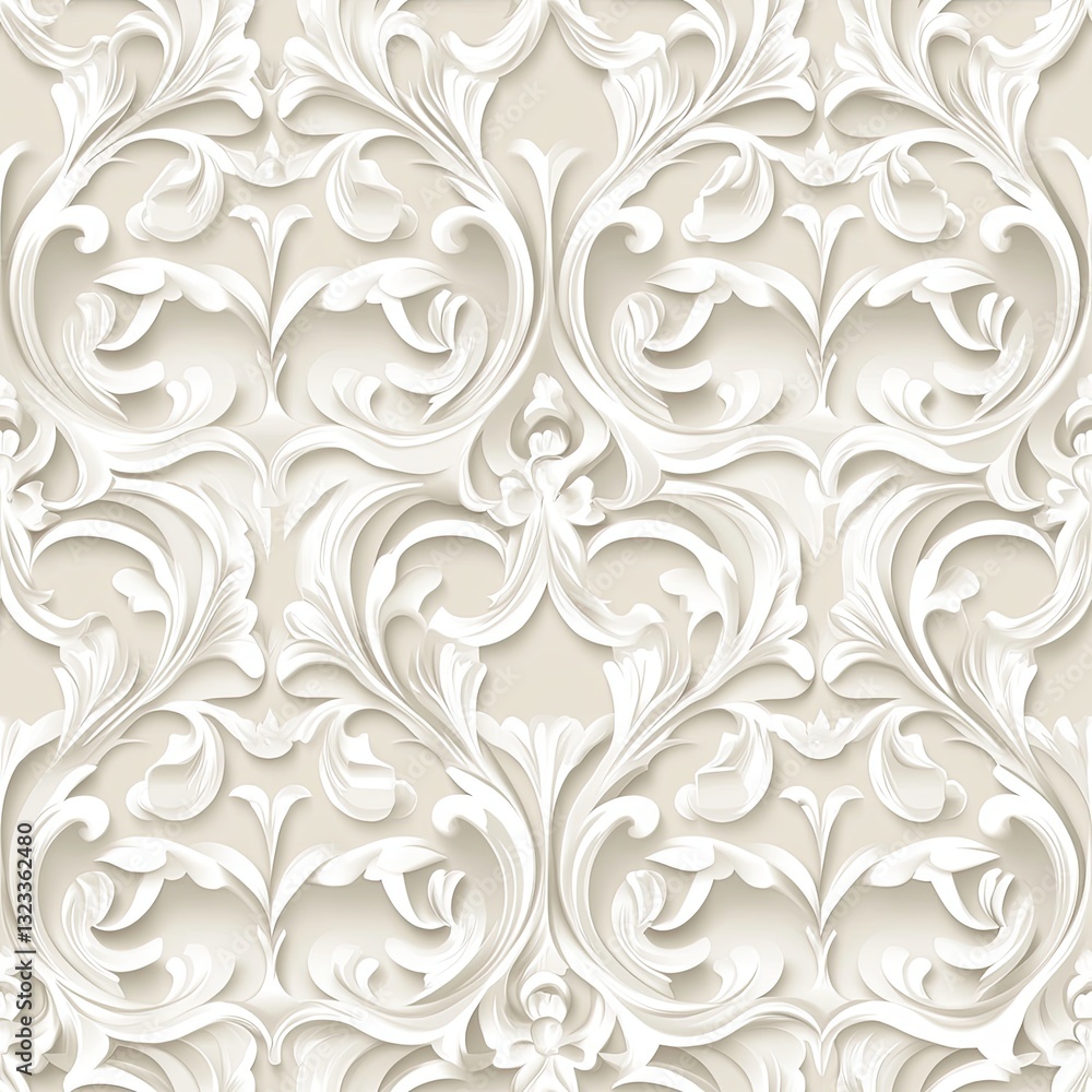 Poster delicate scrollwork patterns transparent overlay for design projects