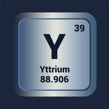Ytrium Y icon. Number seventy two. Mass 88.906 detail. Vector