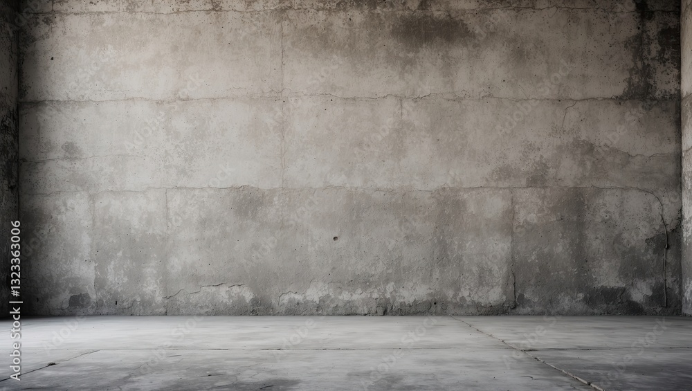 Poster grunge textured empty concrete wall backdrop with gray tones and subtle imperfections creating a neu