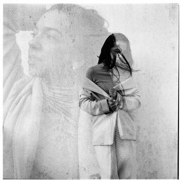 female portrait taken in multi-exposure mode