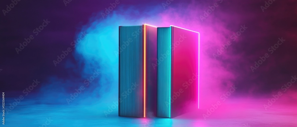 Poster Two books resting on a table surface, with no additional context