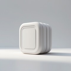 White Square Box 3D Render Minimalist Product Mockup