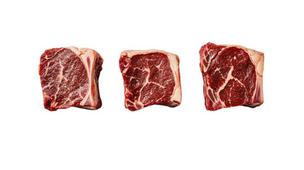 Exploring the textures and colors of premium cuts of beef in a minimalist presentation